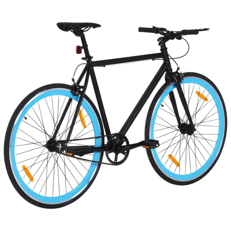 Produktbild för Fixed gear cykel svart och blå 700c 51 cm