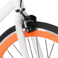 Miniatyr av produktbild för Fixed gear cykel vit och orange 700c 59 cm