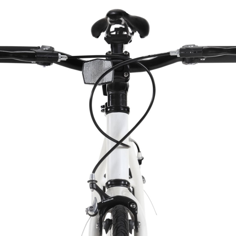 Produktbild för Fixed gear cykel vit och orange 700c 59 cm
