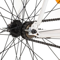 Miniatyr av produktbild för Fixed gear cykel vit och orange 700c 51 cm
