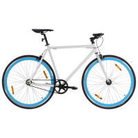 Miniatyr av produktbild för Fixed gear cykel vit och blå 700c 59 cm