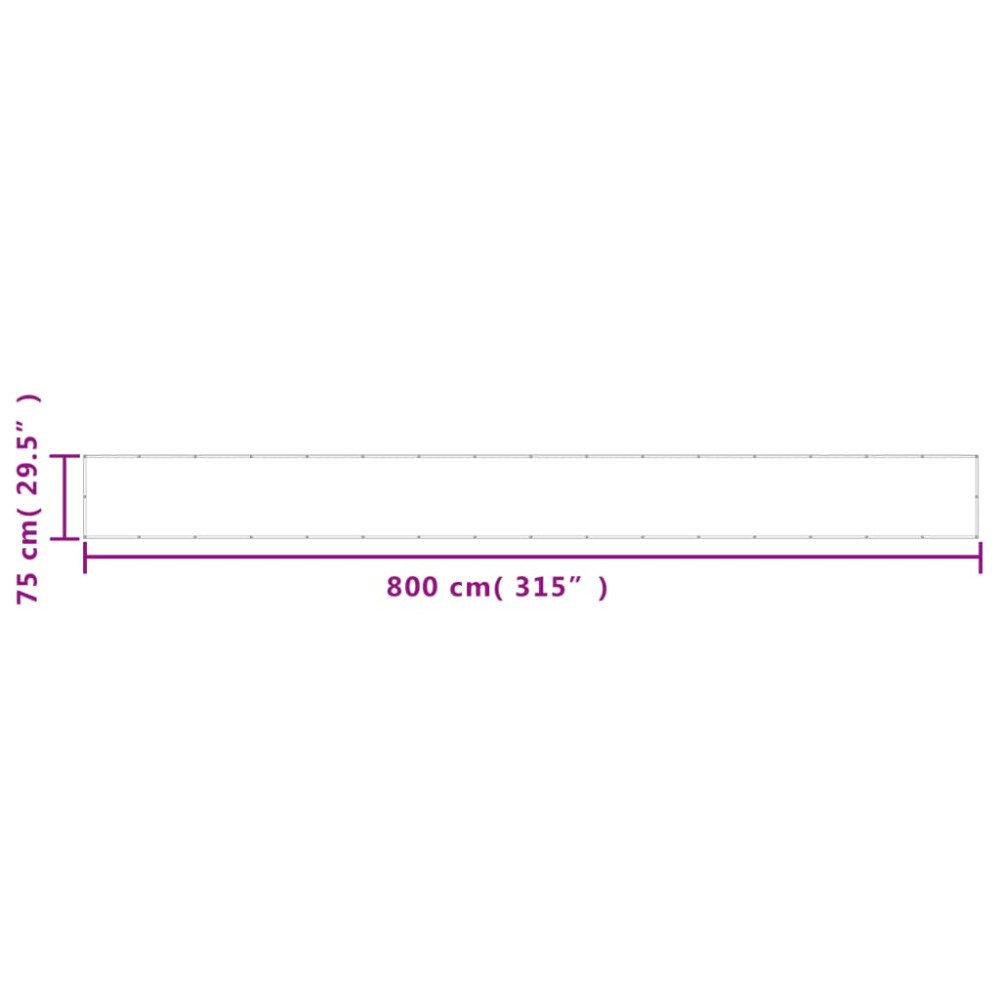 Produktbild för Balkongskärm vit 75x800 cm 100% polyester oxford