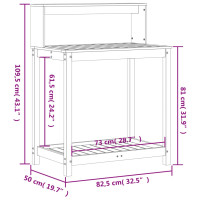 Produktbild för Växtbord med hyllor 82,5x50x109,5 cm impregnerad furu