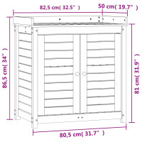 Produktbild för Växtbord med hyllor vit 82,5x50x86,5 cm massiv furu