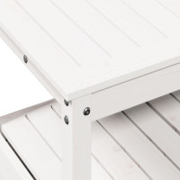 Produktbild för Växtbord med hyllor vit 82,5x45x81 cm massiv furu