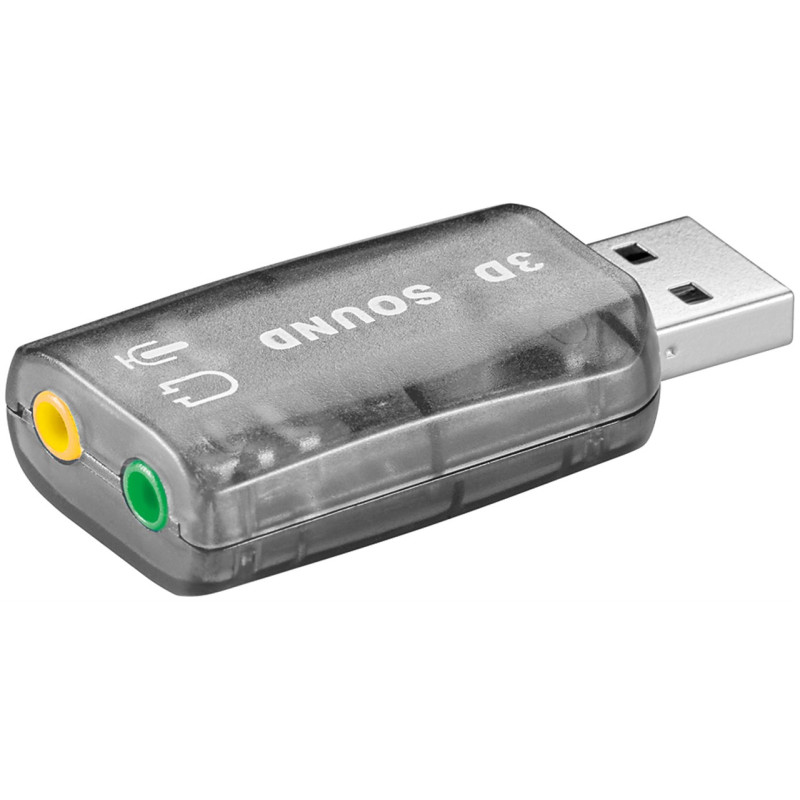 Produktbild för Goobay 95451 kabelomvandlare (hane/hona) 2 x 3.5 mm USB 2.0 Transparent