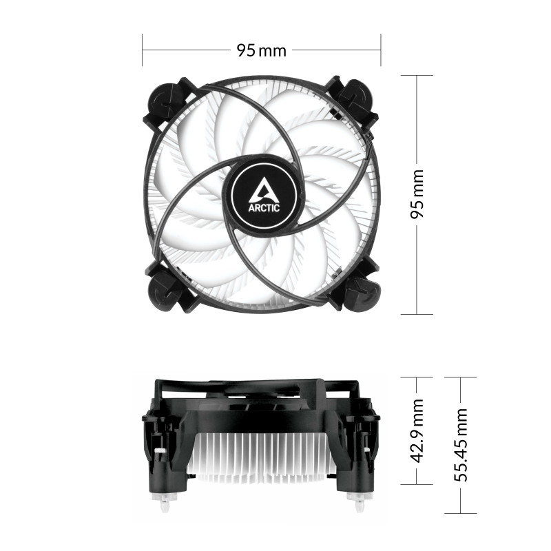 Produktbild för ARCTIC Alpine 17 LP Processor Luftkylare 8,8 cm Gjuten aluminium, Svart 1 styck