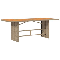 Produktbild för Trädgårdsbord med akaciaträ beige 190x80x74 cm konstrotting