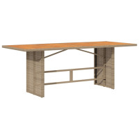 Produktbild för Trädgårdsbord med akaciaträ beige 190x80x74 cm konstrotting