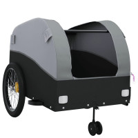 Produktbild för Cykelvagn svart och grå 45 kg järn