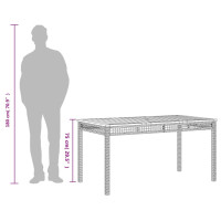 Produktbild för Trädgårdsbord svart 140x80x75 cm konstrotting akaciaträ