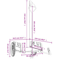 Produktbild för Cykelvagn grå oxfordtyg och järn