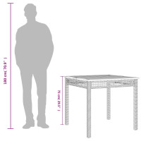 Produktbild för Trädgårdsbord grå 80x80x74 cm konstrotting akaciaträ