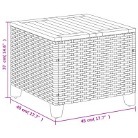 Produktbild för Trädgårdsbord beige 45x45x37 cm konstrotting akaciaträ