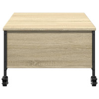 Produktbild för Soffbord på hjul sonoma-ek 91x55x34 cm konstruerat trä