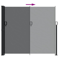 Miniatyr av produktbild för Infällbar sidomarkis 180x600 cm svart