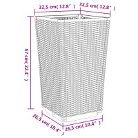 Produktbild för Odlingslådor 2 st blågrå 32,5x32,5x57 cm PP