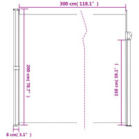 Produktbild för Indragbar sidomarkis svart 200x300 cm