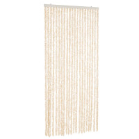 Produktbild för Insektsgardin beige och vit 90x220 cm chenille