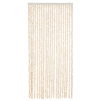 Produktbild för Insektsgardin beige och vit 90x220 cm chenille