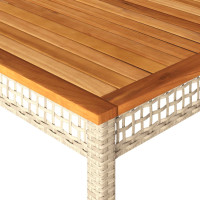 Produktbild för Trädgårdsbord beige 180x90x75 cm konstrotting akaciaträ