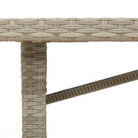Produktbild för Trädgårdsbord med glasskiva ljusgrå 190x80x74 cm konstrotting
