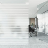 Produktbild för Fönsterfilmer frostad randig design PVC