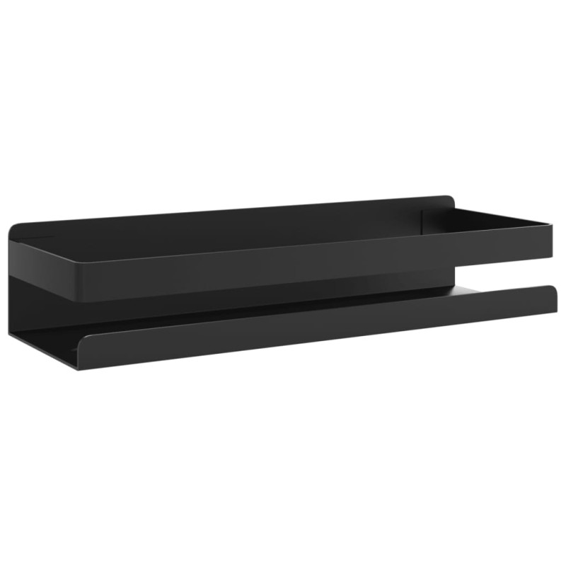 Produktbild för Duschhylla matt svart 30x10x6 cm borstat 304 rostfritt stål