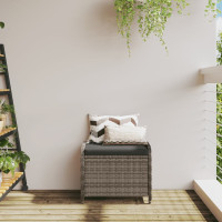 Miniatyr av produktbild för Trädgårdspall med dyna grå 58x46x46 cm konstrotting