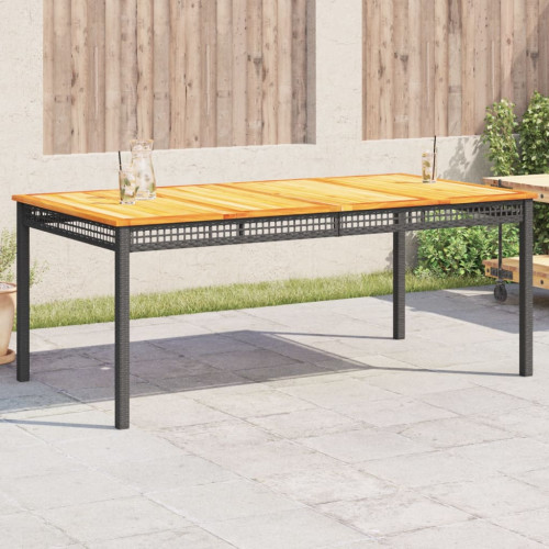 vidaXL Trädgårdsbord svart 180x90x75 cm konstrotting akaciaträ