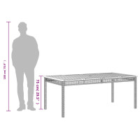 Produktbild för Trädgårdsbord svart 180x90x75 cm konstrotting akaciaträ
