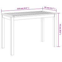 Produktbild för Matbord för trädgården 110x55x75 cm massivt akaciaträ