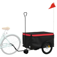 Produktbild för Cykelvagn svart och röd 30 kg järn