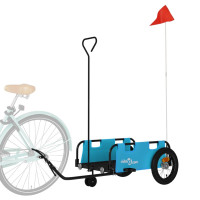 Miniatyr av produktbild för Cykelvagn blå oxfordtyg och järn