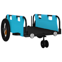 Miniatyr av produktbild för Cykelvagn blå oxfordtyg och järn