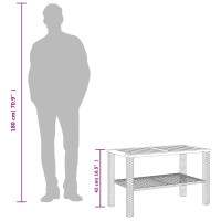 Produktbild för Trädgårdsbord beige 70x38x42 cm konstrotting akaciaträ