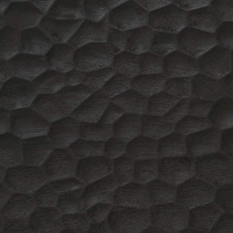 Produktbild för Badrumsspegel svart 50x70x2,5 cm massivt mangoträ och glas