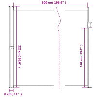 Produktbild för Indragbar sidomarkis gräddvit 220x500 cm