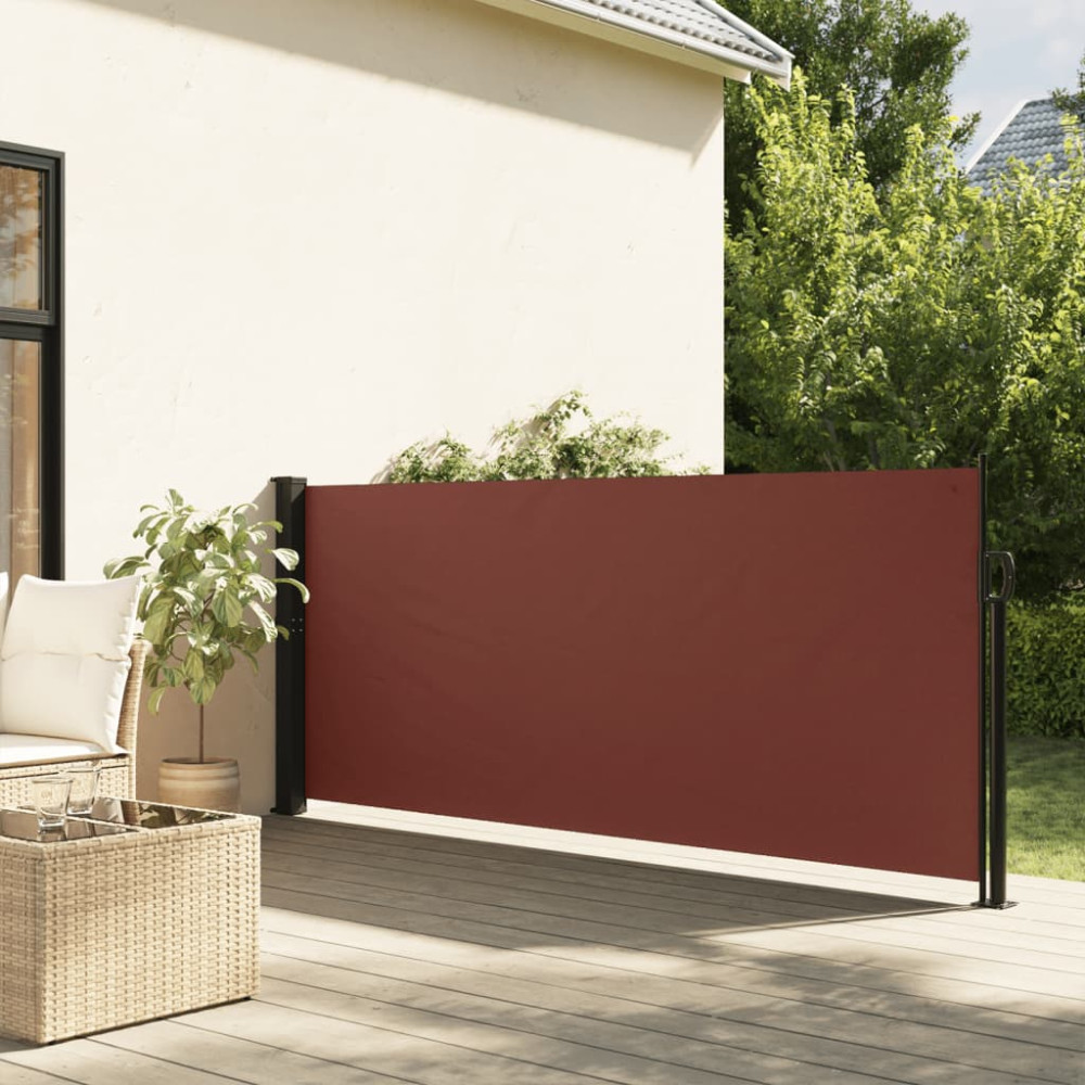Produktbild för Infällbar sidomarkis brun 120x600 cm