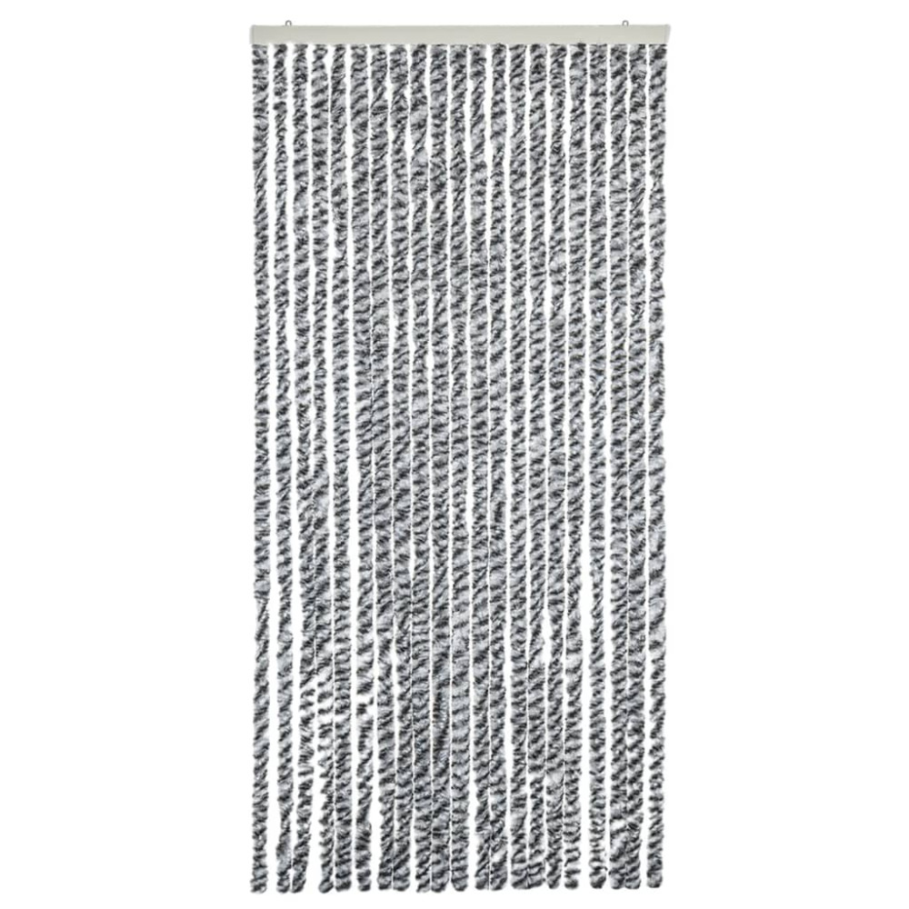 Produktbild för Insektsgardin grå och svart och vit 56x200 cm chenille