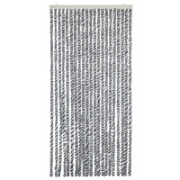 Produktbild för Insektsgardin grå och svart och vit 56x200 cm chenille