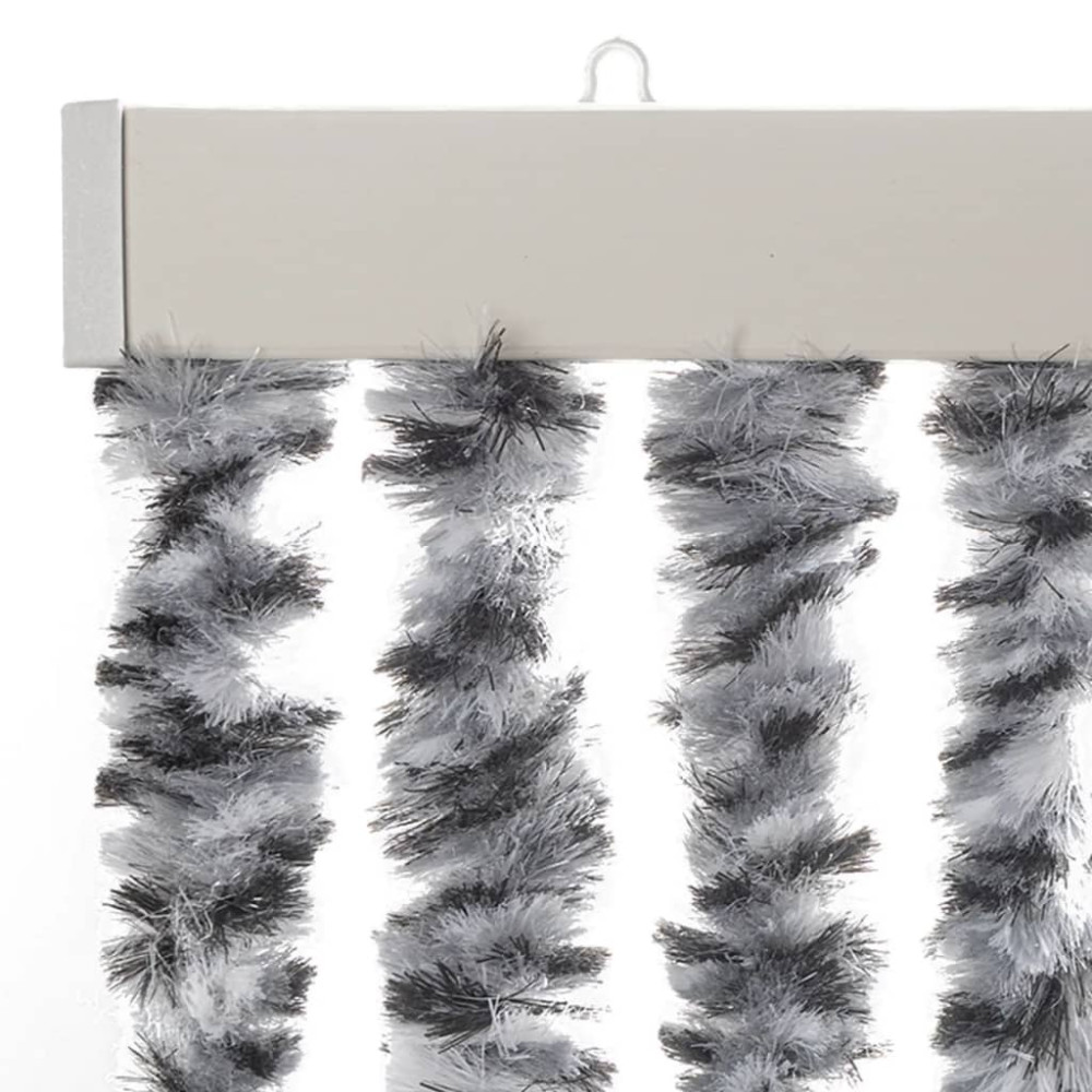 Produktbild för Insektsgardin grå och svart och vit 56x200 cm chenille