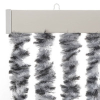 Produktbild för Insektsgardin grå och svart och vit 56x200 cm chenille