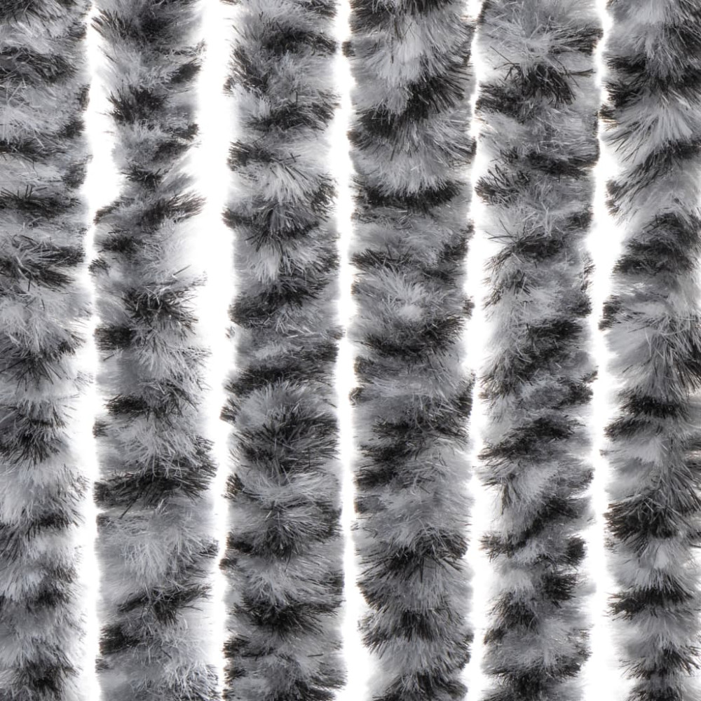 Produktbild för Insektsgardin grå och svart och vit 56x200 cm chenille
