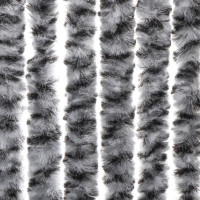 Produktbild för Insektsgardin grå och svart och vit 56x200 cm chenille
