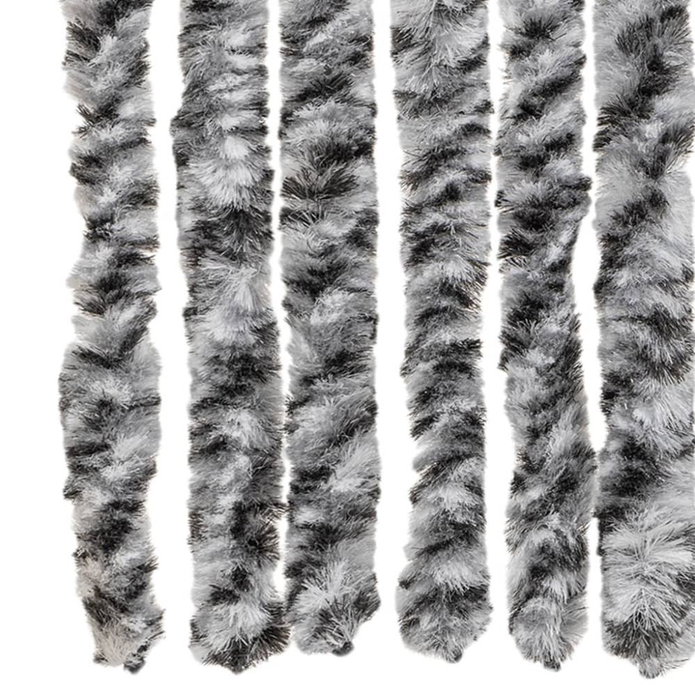Produktbild för Insektsgardin grå och svart och vit 56x200 cm chenille