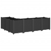Produktbild för Odlingslåda svart 160x120x53 cm PP