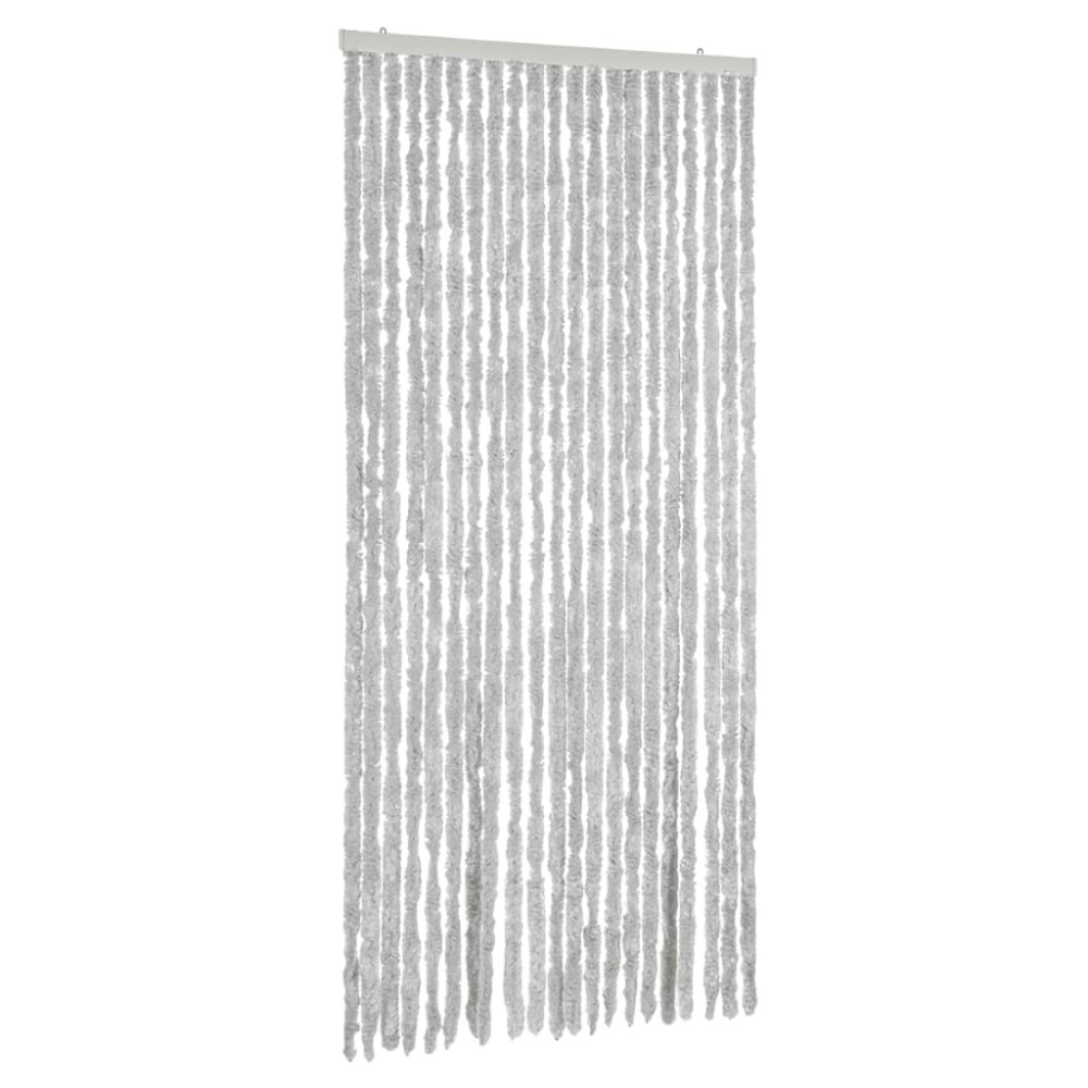 Produktbild för Insektsgardin grå 56x185 cm chenille