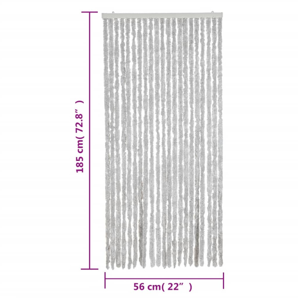 Produktbild för Insektsgardin grå 56x185 cm chenille