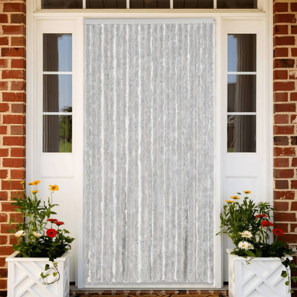Produktbild för Insektsgardin grå 100x200 cm chenille